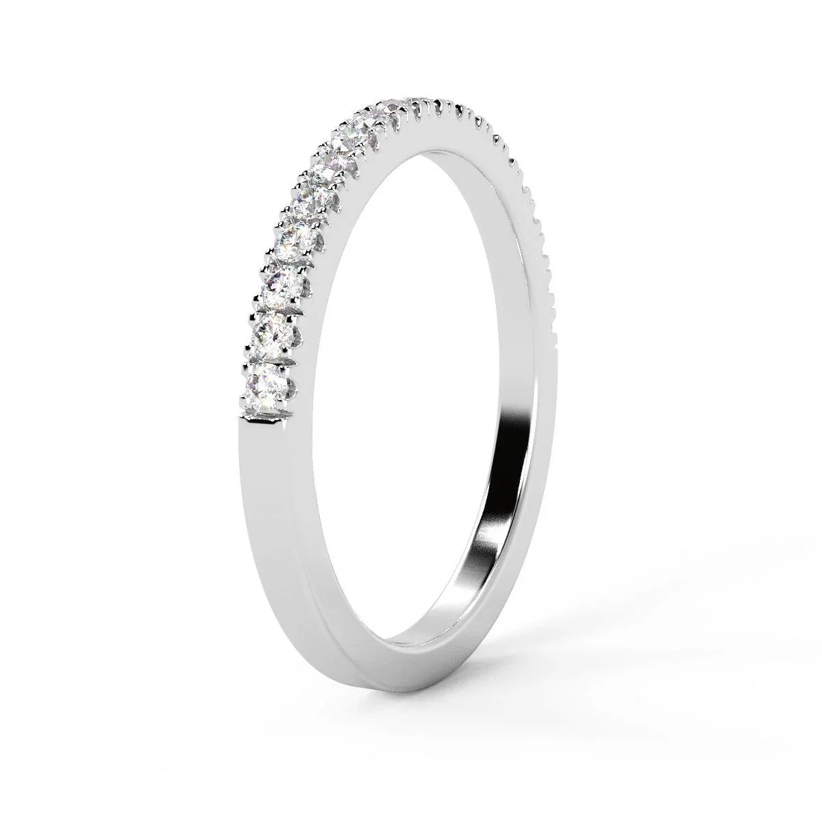 0.15Ct Round Diamond Micro Pave Set Half Eternity Ring in White , Yellow, Rose Gold - Image 5