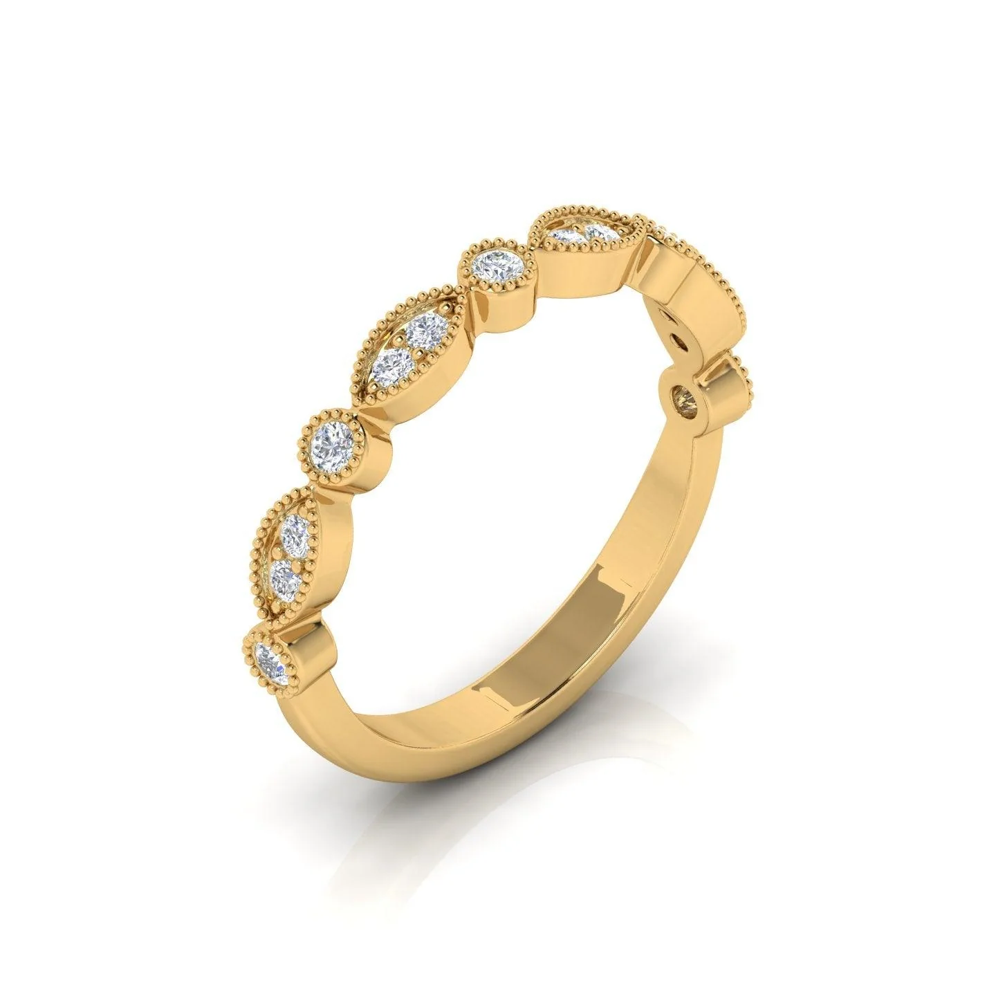 0.25 Carat D/VS Round Diamond Designer Half Eternity Wedding Ring - amadadiamonds - Image 3
