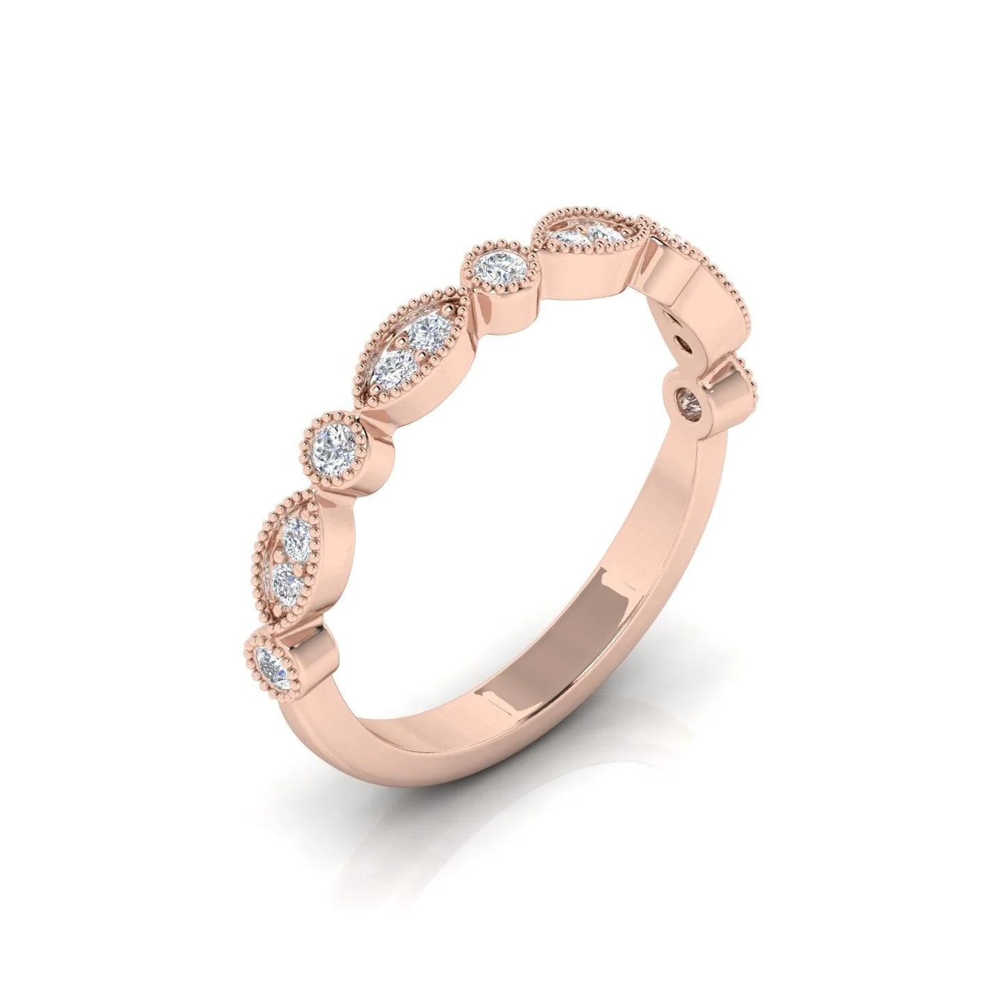 0.25 Carat D/VS Round Diamond Designer Half Eternity Wedding Ring - amadadiamonds - Image 4