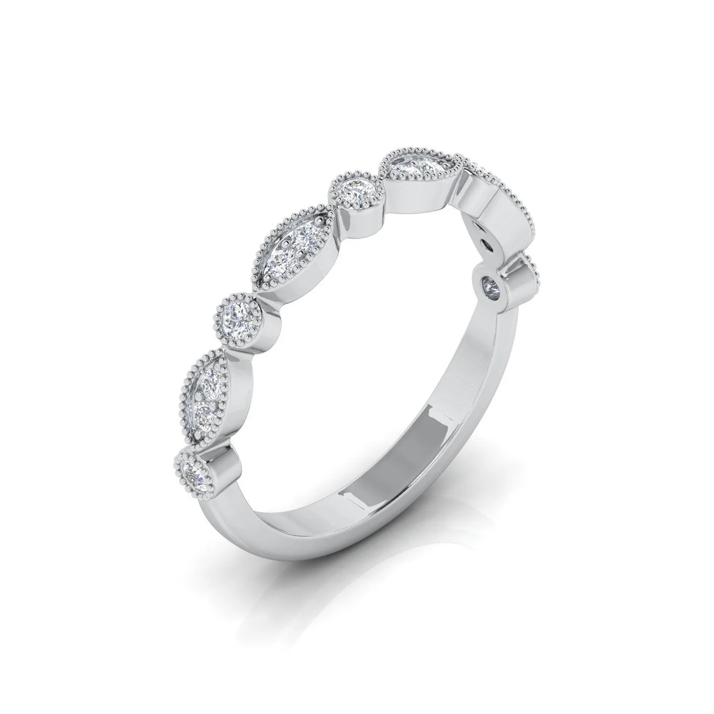 0.25 Carat D/VS Round Diamond Designer Half Eternity Wedding Ring - amadadiamonds - Image 5