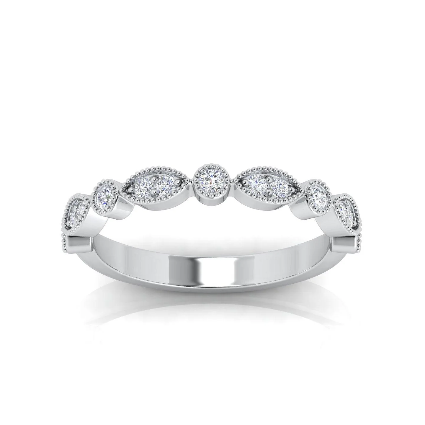 0.25 Carat D/VS Round Diamond Designer Half Eternity Wedding Ring - amadadiamonds - Image 6