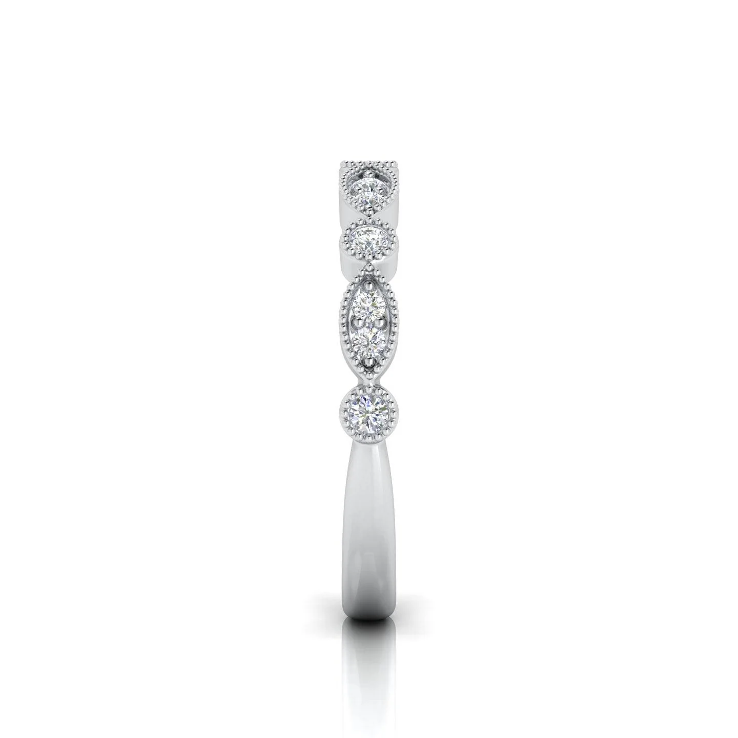 0.25 Carat D/VS Round Diamond Designer Half Eternity Wedding Ring - amadadiamonds - Image 8