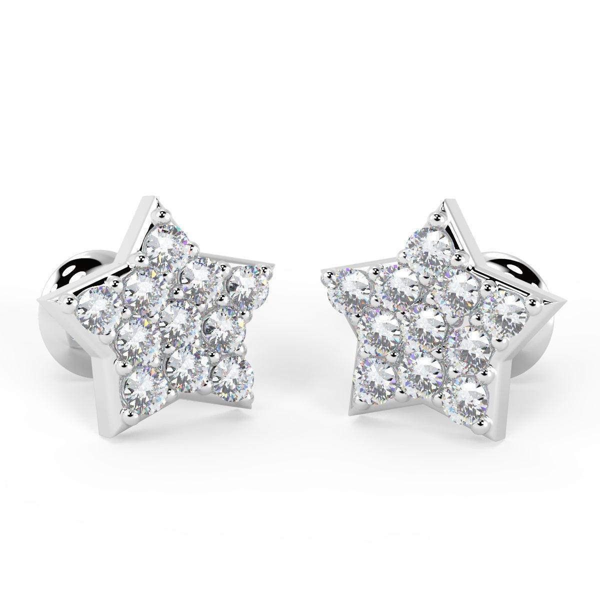 0.25Ct Mini Star Diamond Designer Earrings - Image 3