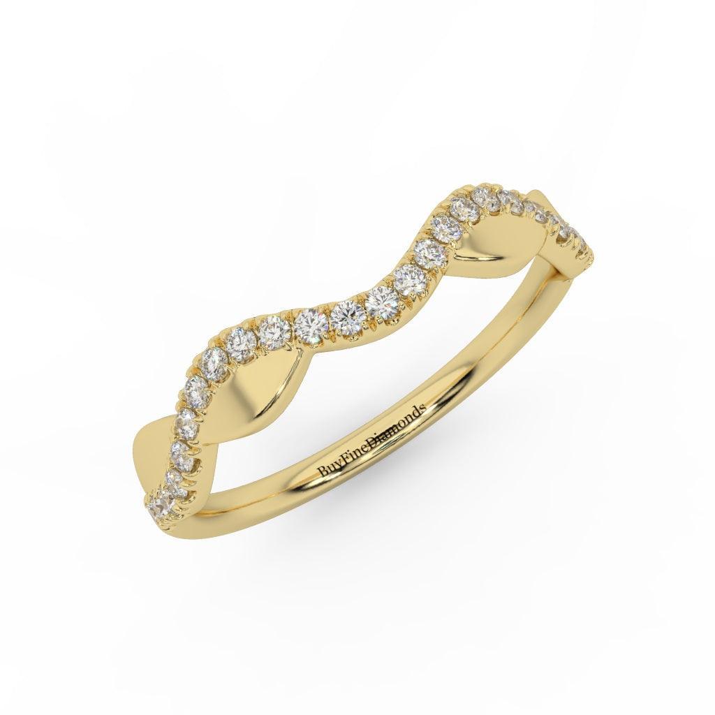 Round Brilliant Lab Diamond Stacking Wedding Ring Band Gold and Platinum - Image 3