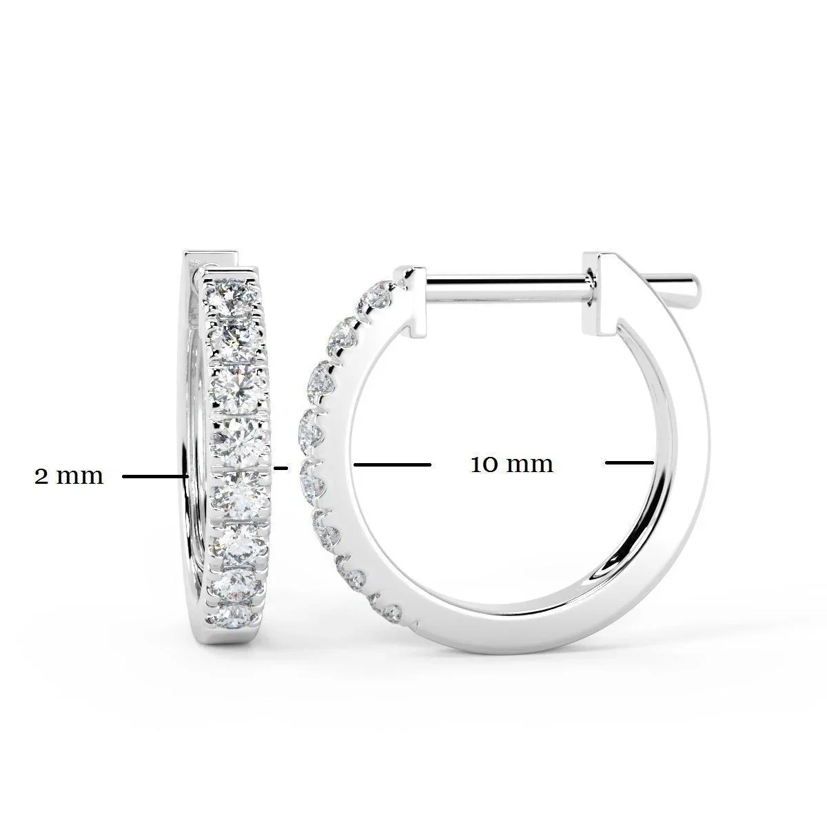 0.30Ct 100% Natural Round Diamond Hoop Earrings, Hallmarked Gold - Image 5