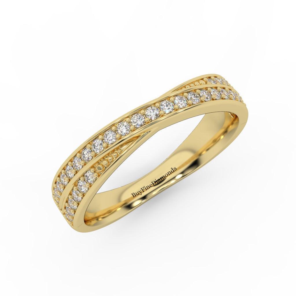 Round Brilliant Diamond Crossover Half Eternity Ring - Image 3
