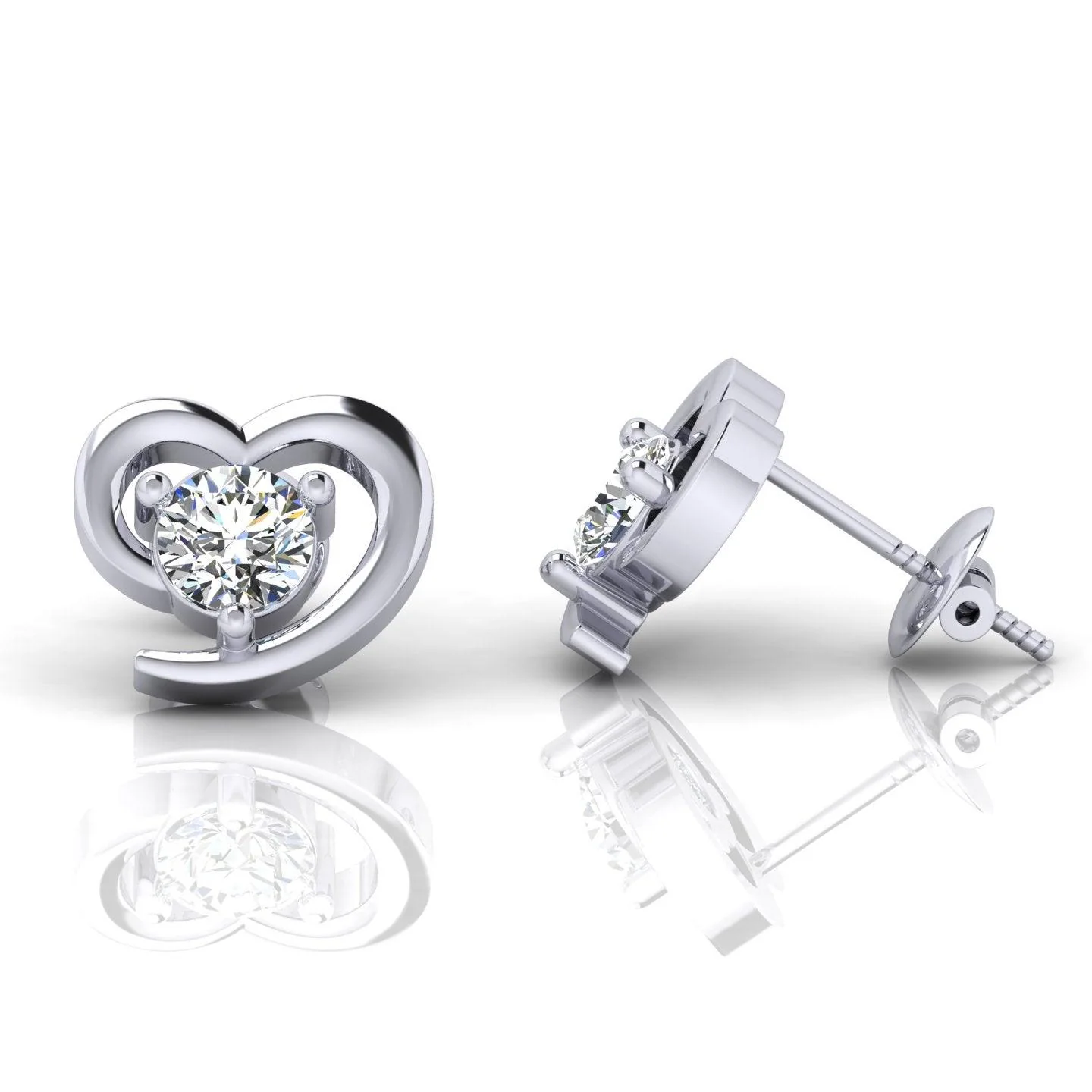 0.40Ct D/VS Lab Grown Round Diamond Heart Shape Earrings - amadadiamonds - Image 5