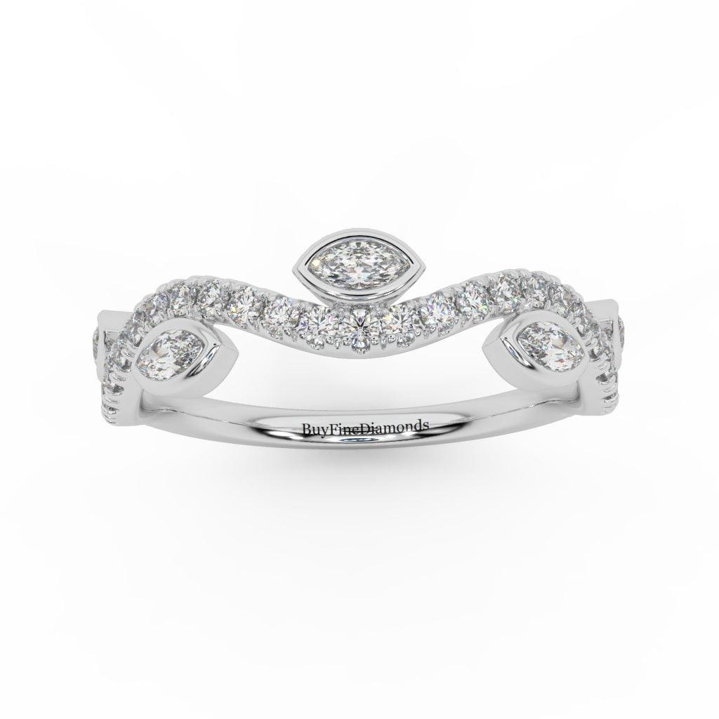 0.60 Ct Elegant Gold & Platinum Ring with Amazing Marquise Diamond - Image 5