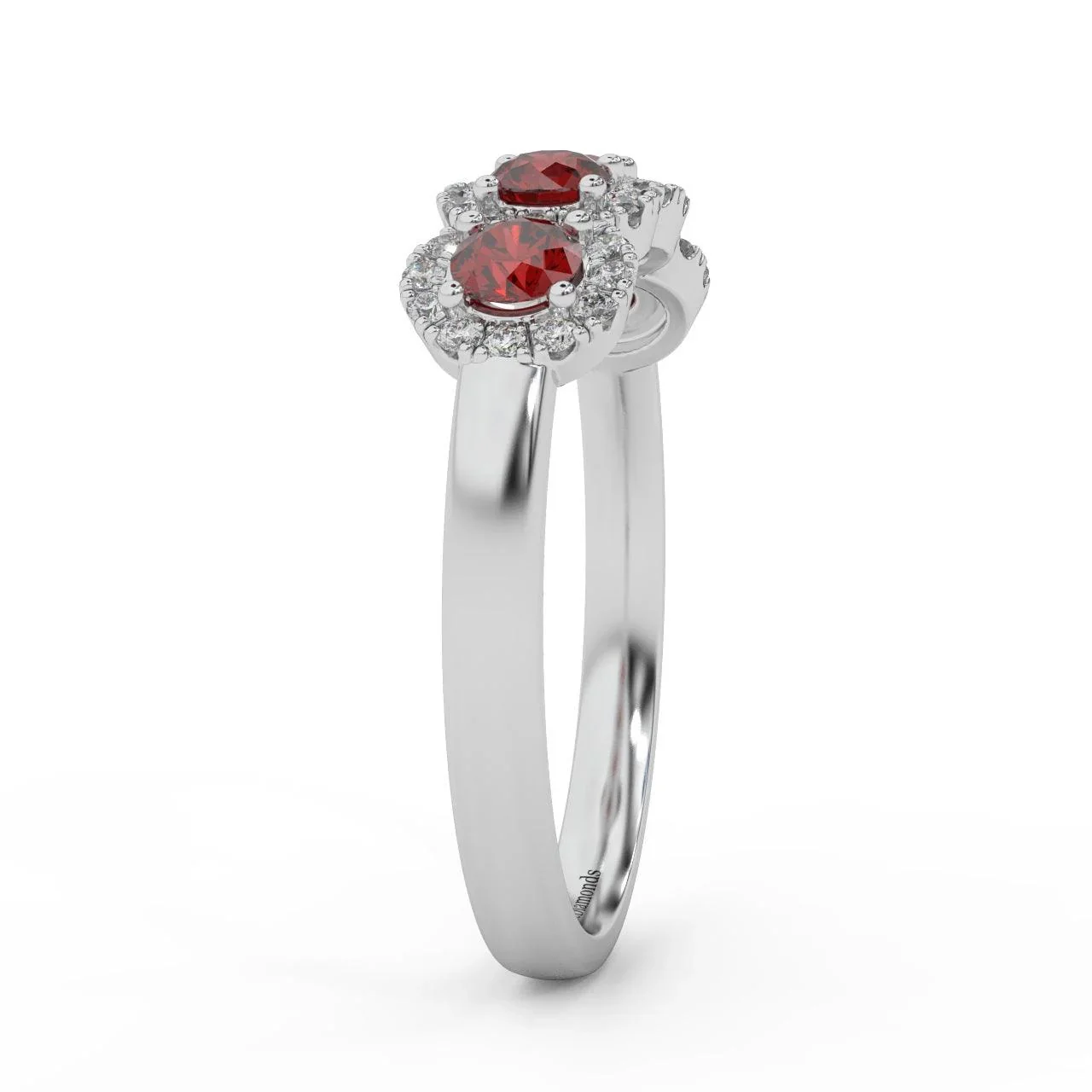 0.70Ct Ruby and Diamond Halo Engagement Ring in 950 Platinum & Gold - Image 6