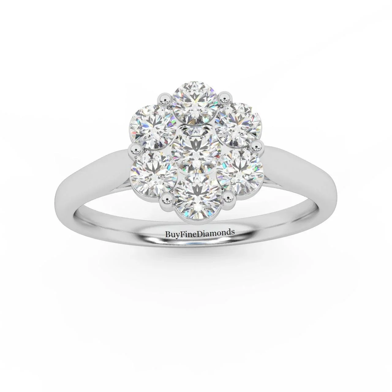 0.75Ct Natural Round Diamond Cluster Engagement Ring For Women - Image 5
