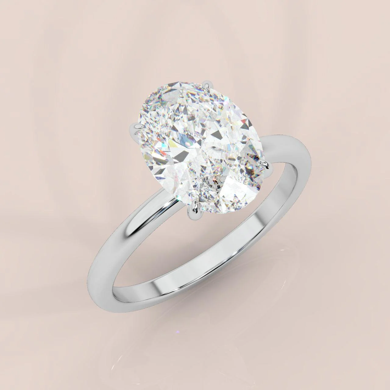 Special Offer ! E/VS 1.00-3.00 CT IGI Certified Oval Diamond Solitaire Engagement Ring in Platinum - Image 11