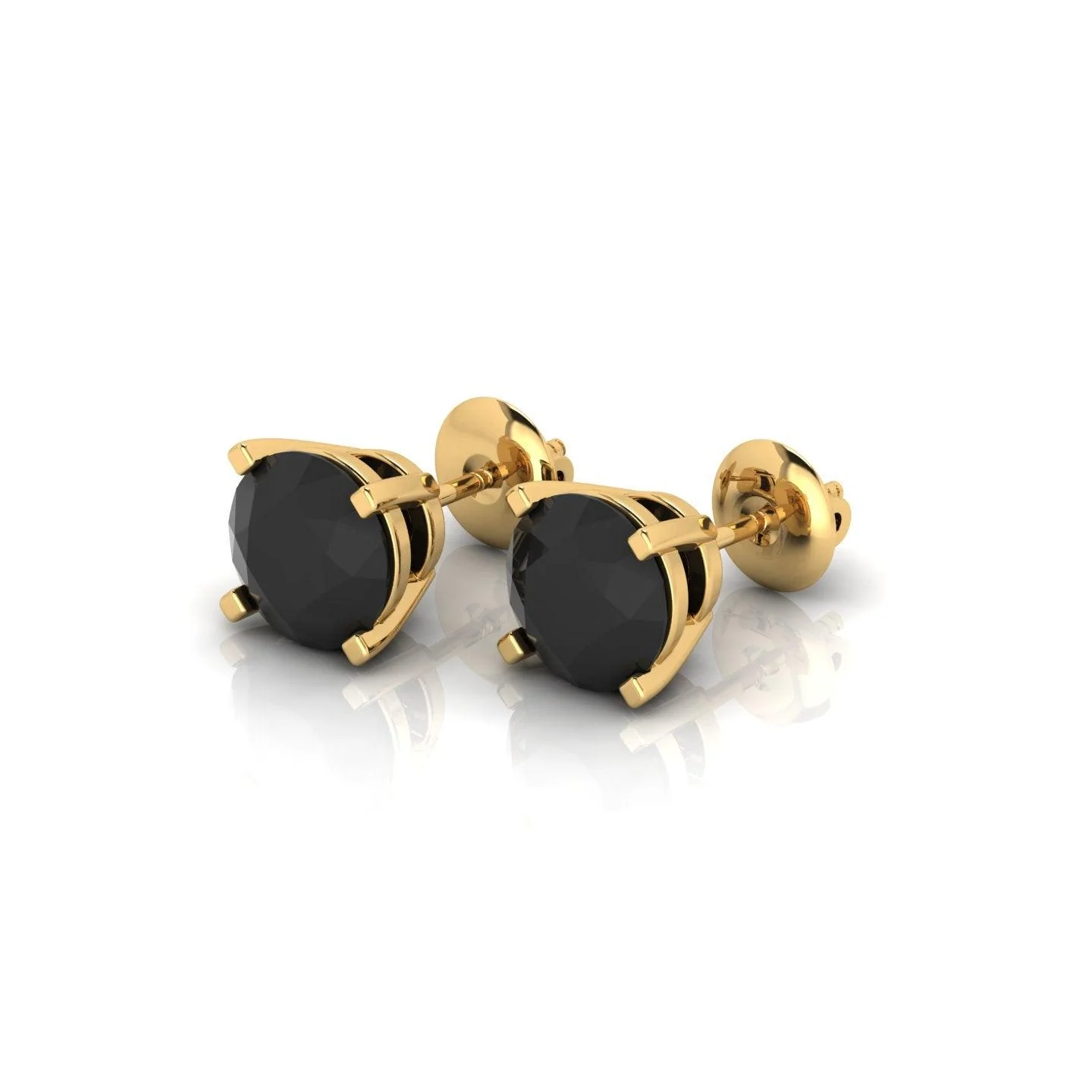 1.00 carat Black Diamond Claw Set Stud Earrings For Her - Image 2