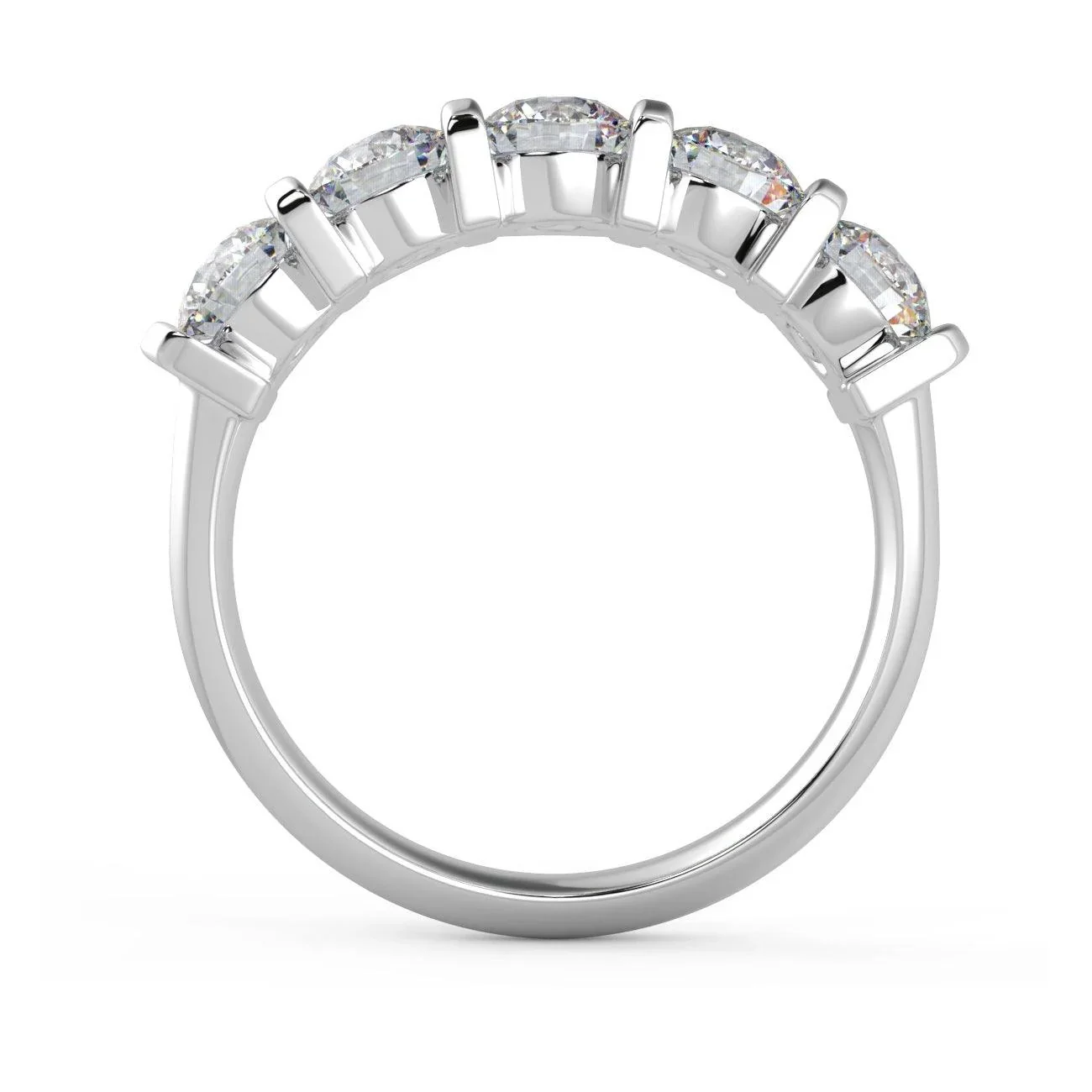 1.00 ct D/VVS Round Diamond 5 Stone Eternity in Platinum/18K Gold - Image 2