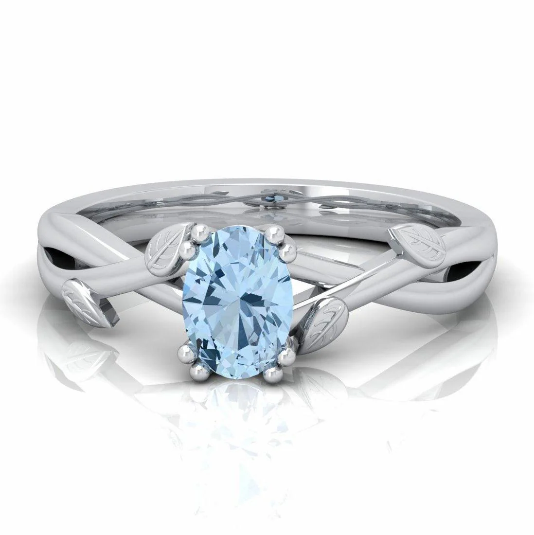 1.00 Ct Natural Blue Aquamarine Diamond Designer Ring - Image 5