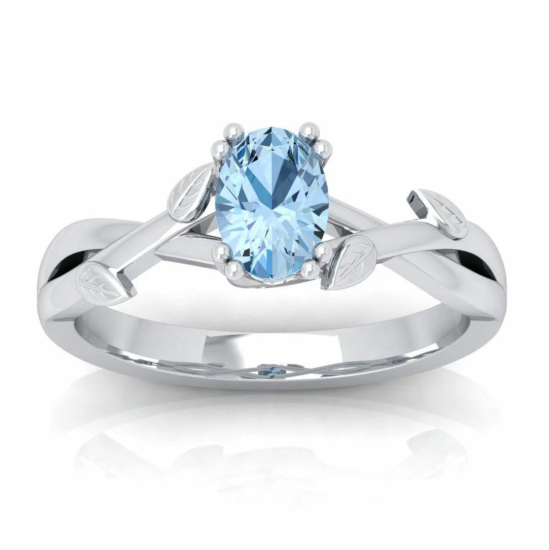 1.00 Ct Natural Blue Aquamarine Diamond Designer Ring - Image 6