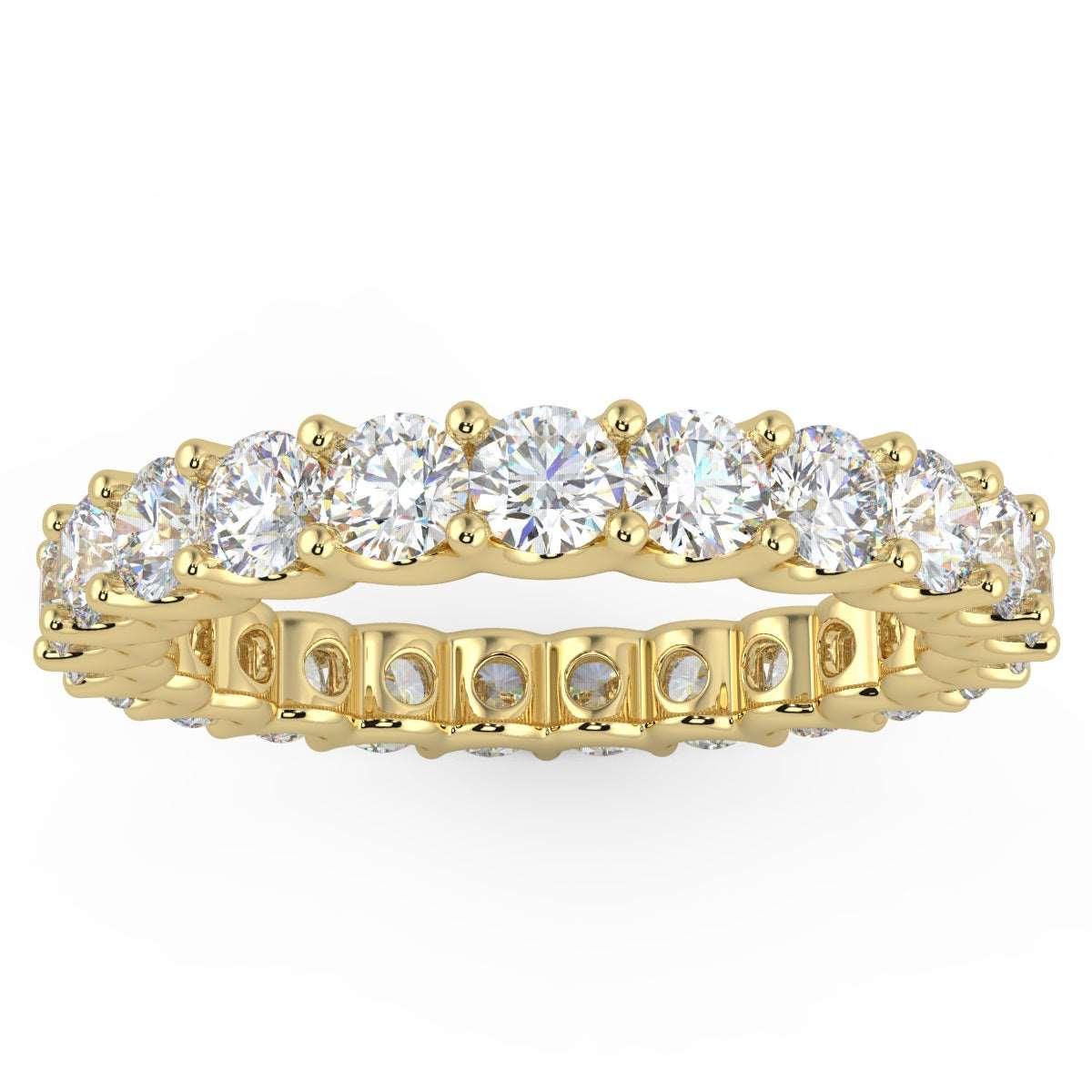 1.00 Ct Round Diamond " U " Prong Full Eternity Ring in 18k Gold / Platinum - Image 3