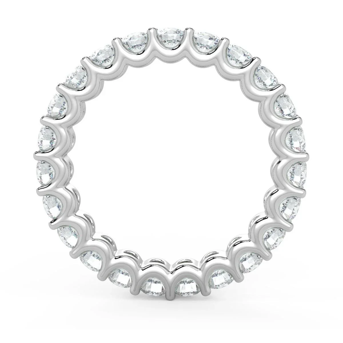 1.00 Ct Round Diamond " U " Prong Full Eternity Ring in 18k Gold / Platinum - Image 6