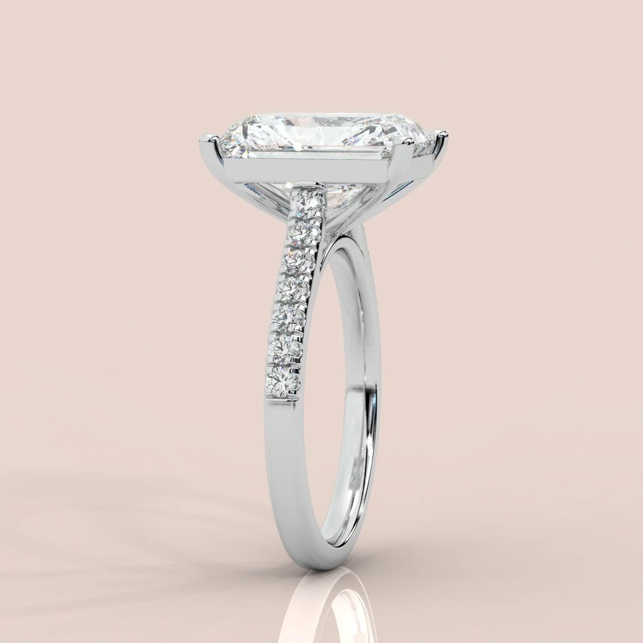 4.00Ct - 7.00Ct IGI Certified Radiant Diamond Engagement Ring Platinum - Image 4