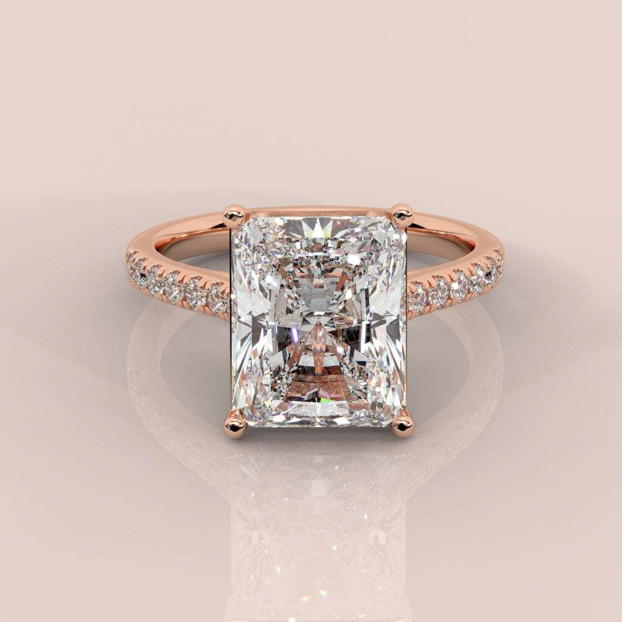 4.00Ct - 7.00Ct IGI Certified Radiant Diamond Engagement Ring Platinum - Image 6