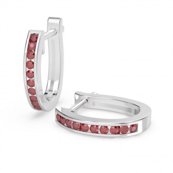 1.00Ct Natural AAA Diamond Cut Ruby Hoop Earring for Womens Heavy Gold - Image 4