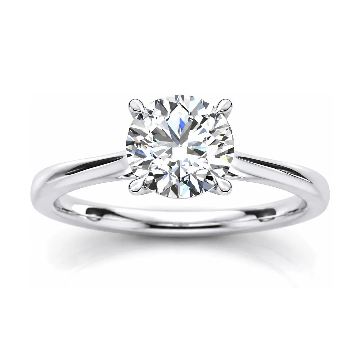 1.00CT D/VS Classic Round Diamond Solitaire Engagement Ring
