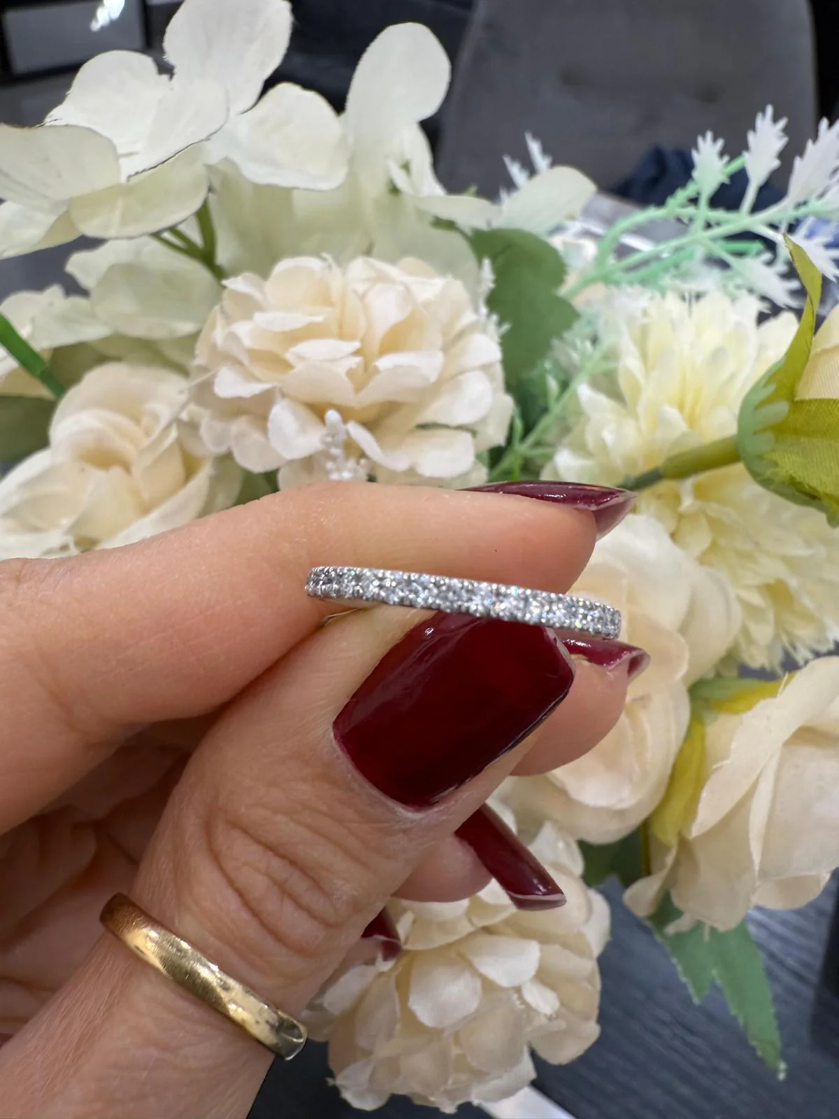 1.00Ct D/VVS Lab Grown Round Diamond Half Eternity Ring in 9k White Gold - Image 3