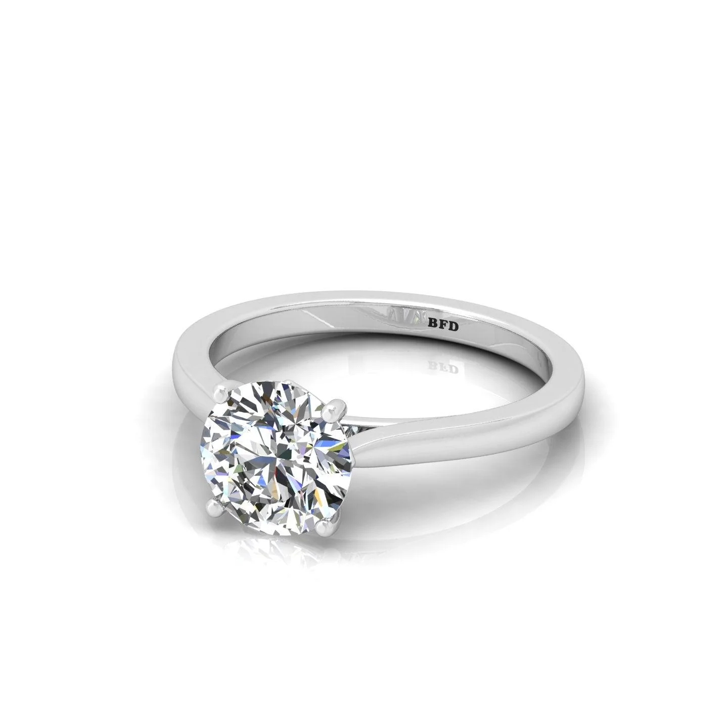 1.00CT E/VS Certified Classic Round Diamond Solitaire Engagement Ring - Image 4
