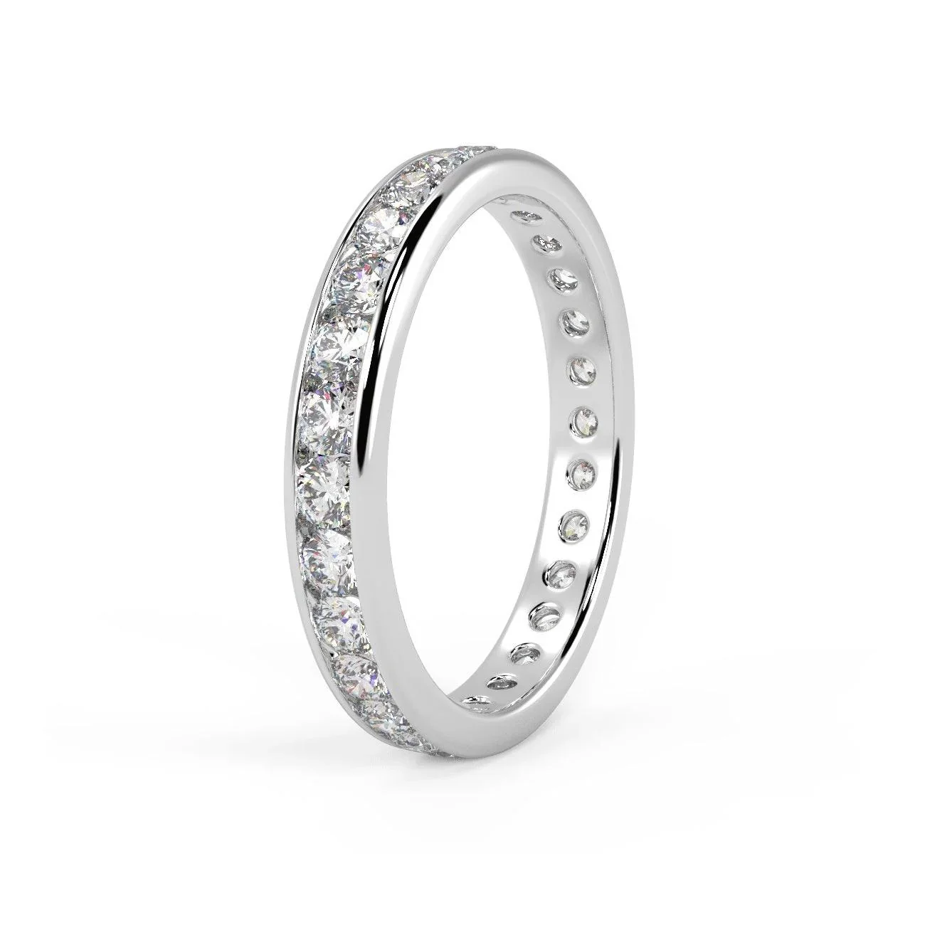 Best Offer ! D/VVS 1.00Ct Round Diamond Full Eternity Ring for Women's in Hallmarked Platinum / Gold - Image 5