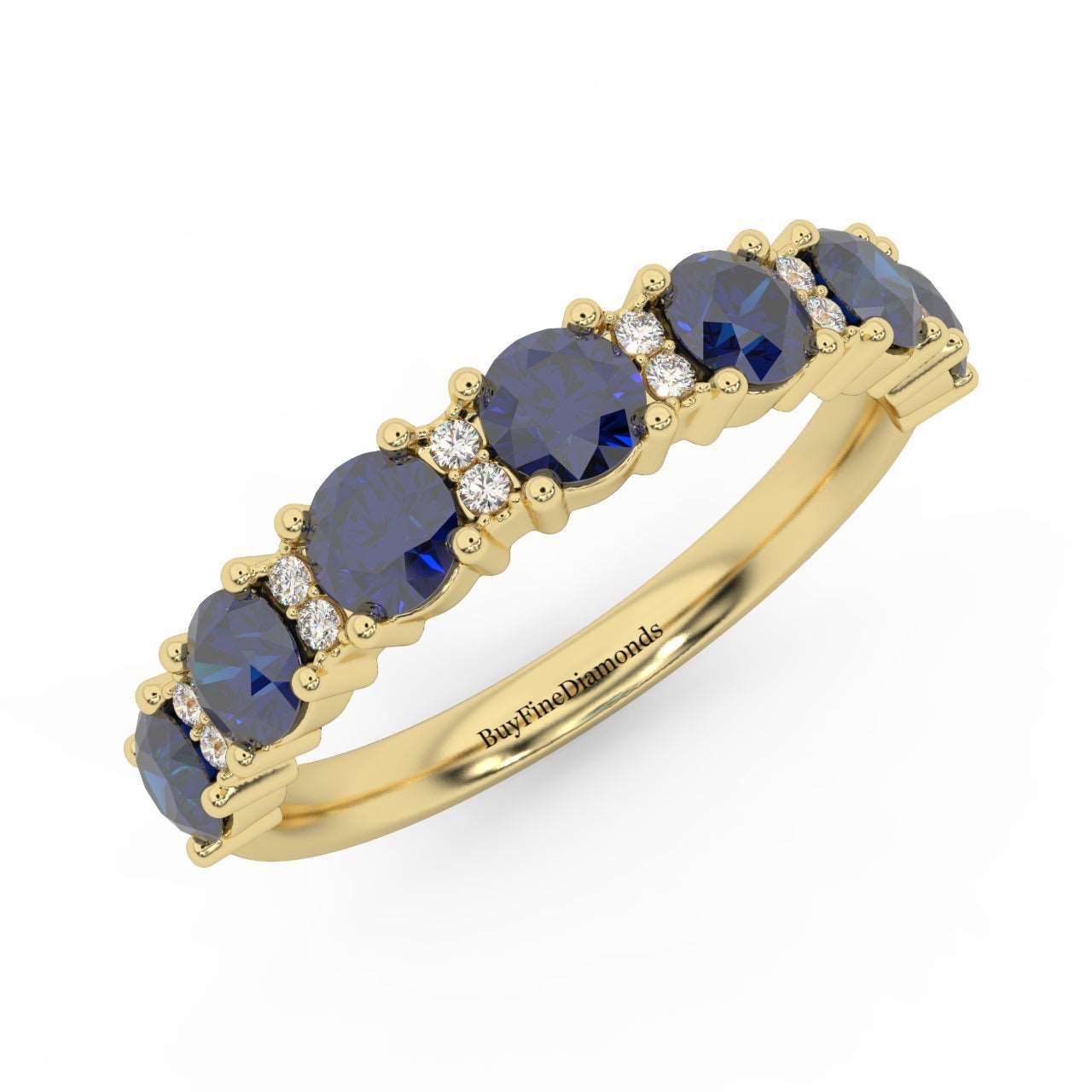 1.10Ct Sapphire & Diamond Anniversary Ring in 950 Platinum & Gold - Image 4