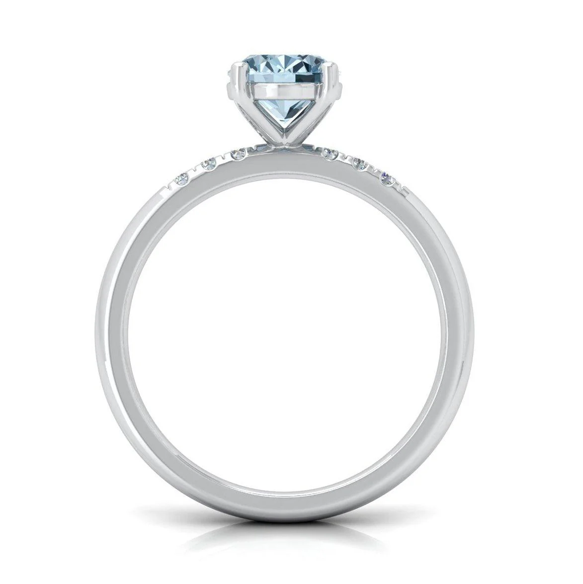 1.20 Ct Natural Aquamarine and Diamond Women's Ring - AMADADIAMONDS - Image 7