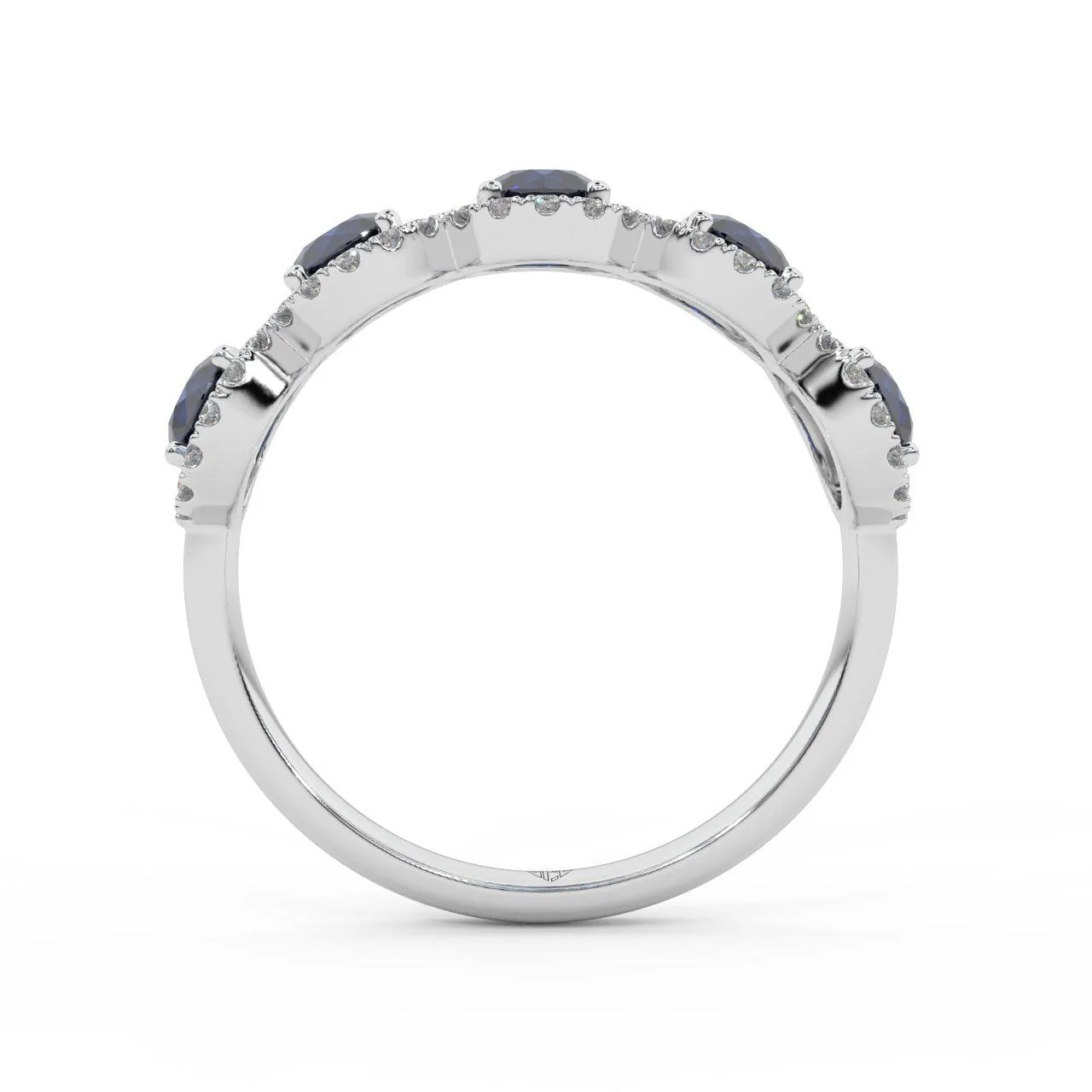 1.25 Ct Sapphire and Diamond Halo Women's Ring in 950 Platinum & Gold - Image 7