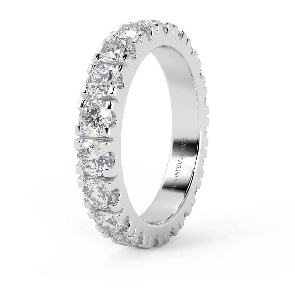 G-H/VS 1.30 Carat Round Diamond Micro Pave Set Full Eternity Ring in Hallmarked Platinum - Image 3