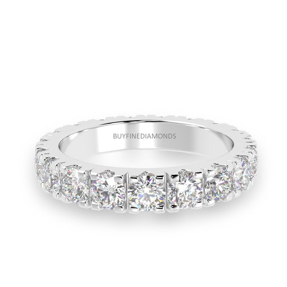 G-H/VS 1.30 Carat Round Diamond Micro Pave Set Full Eternity Ring in Hallmarked Platinum - Image 4