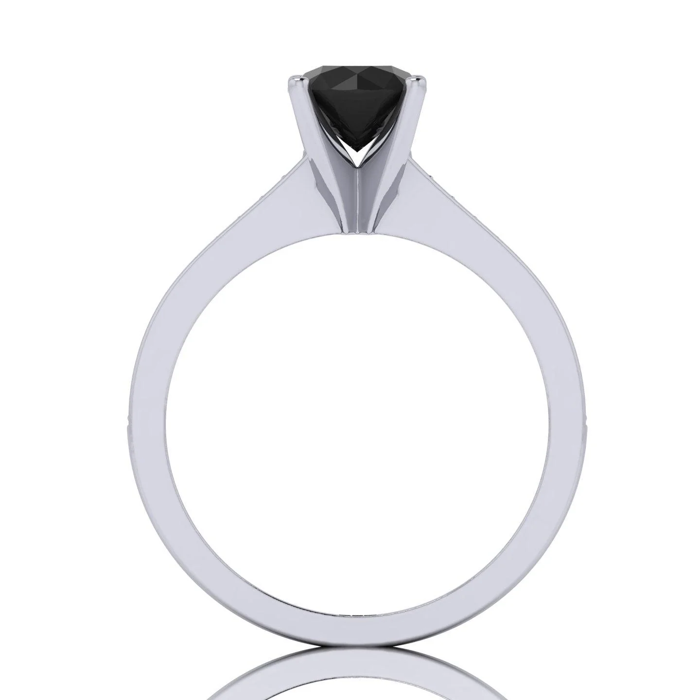 Best Offer..! 1.25CT AAA Black & White Diamond Claw Set Engagement Ring - Image 4