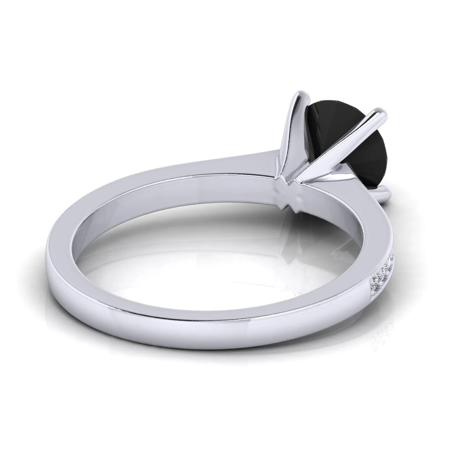 Best Offer..! 1.25CT AAA Black & White Diamond Claw Set Engagement Ring - Image 7