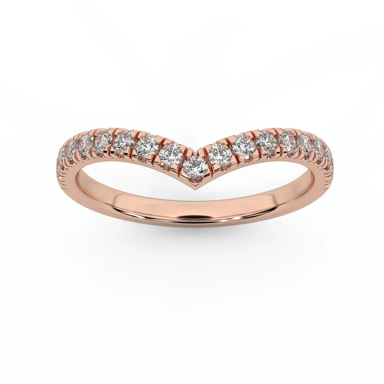 D/VS 1/3Ct Lab Grown Diamond Wishbone Wedding Curved Half Eternity Band Ring - Image 5