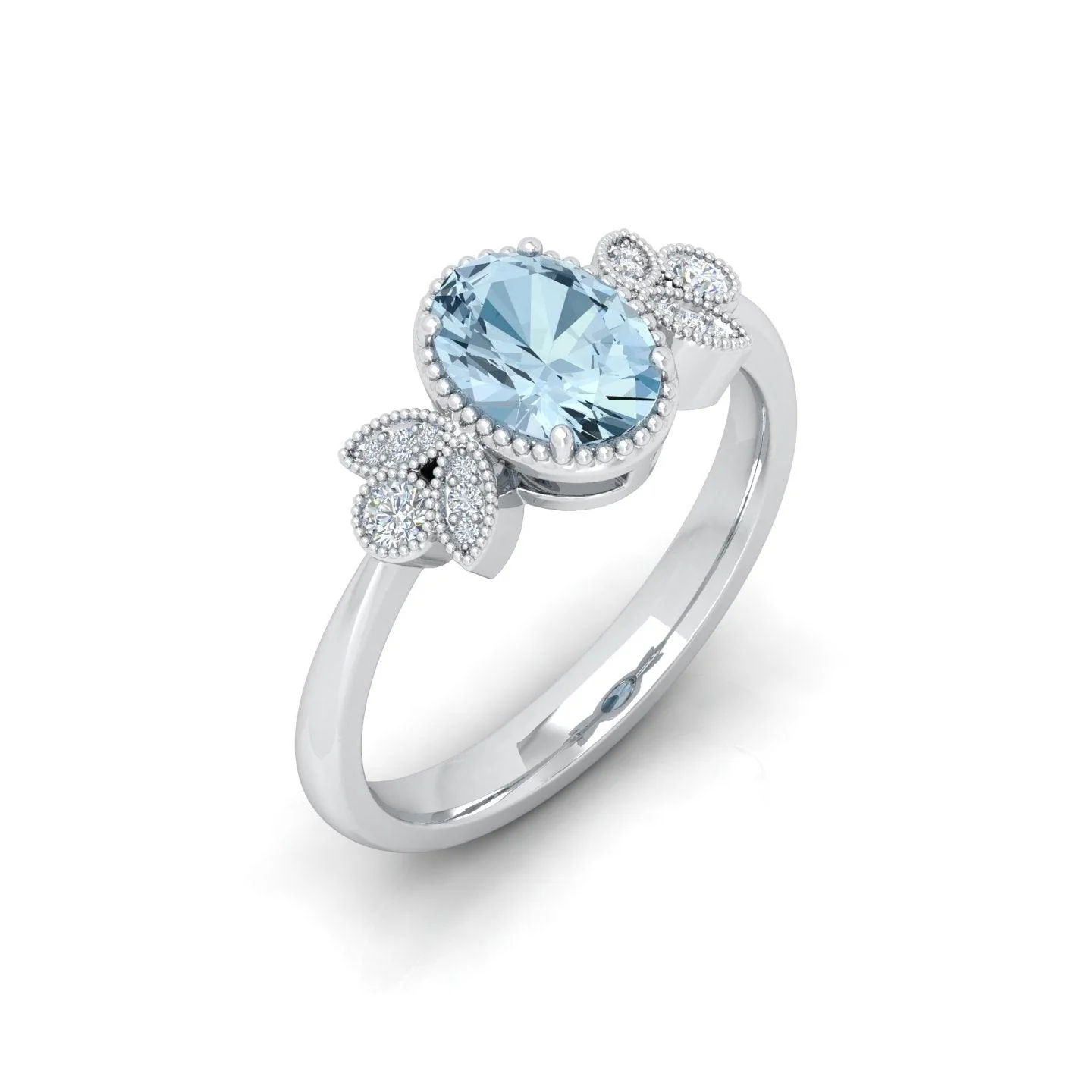 1.50 Ct Natural Blue Aquamarine Diamond Designer Ring - amadadiamonds - Image 4