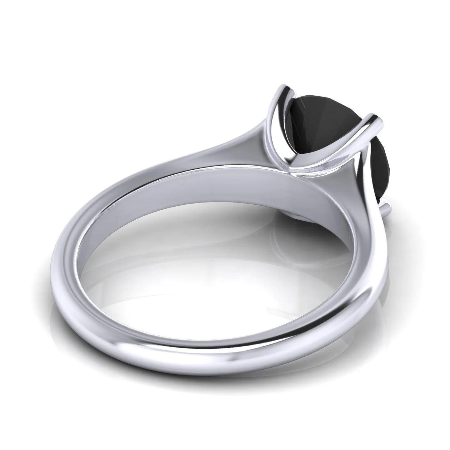 1.50CT AAA Black Round Diamond Solitaire Engagement Ring - Image 6