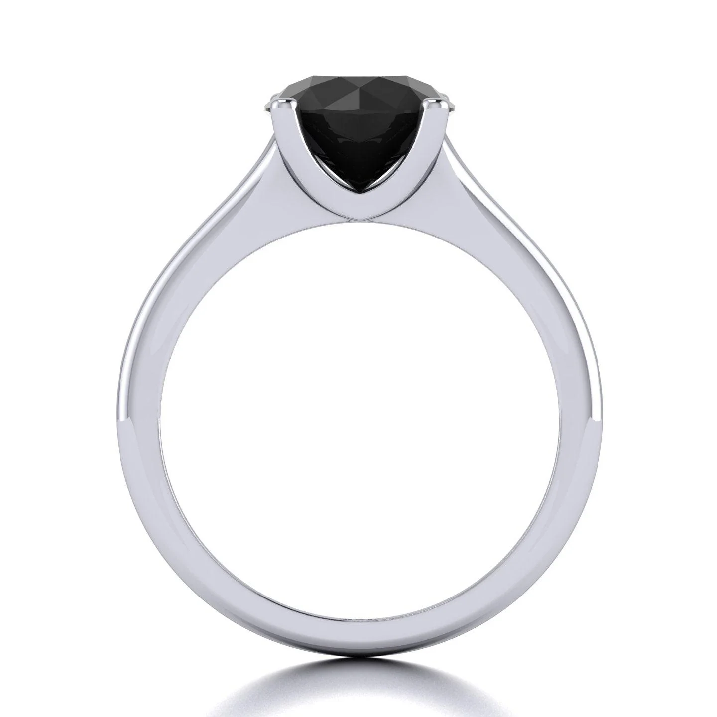 1.50CT AAA Black Round Diamond Solitaire Engagement Ring - Image 7