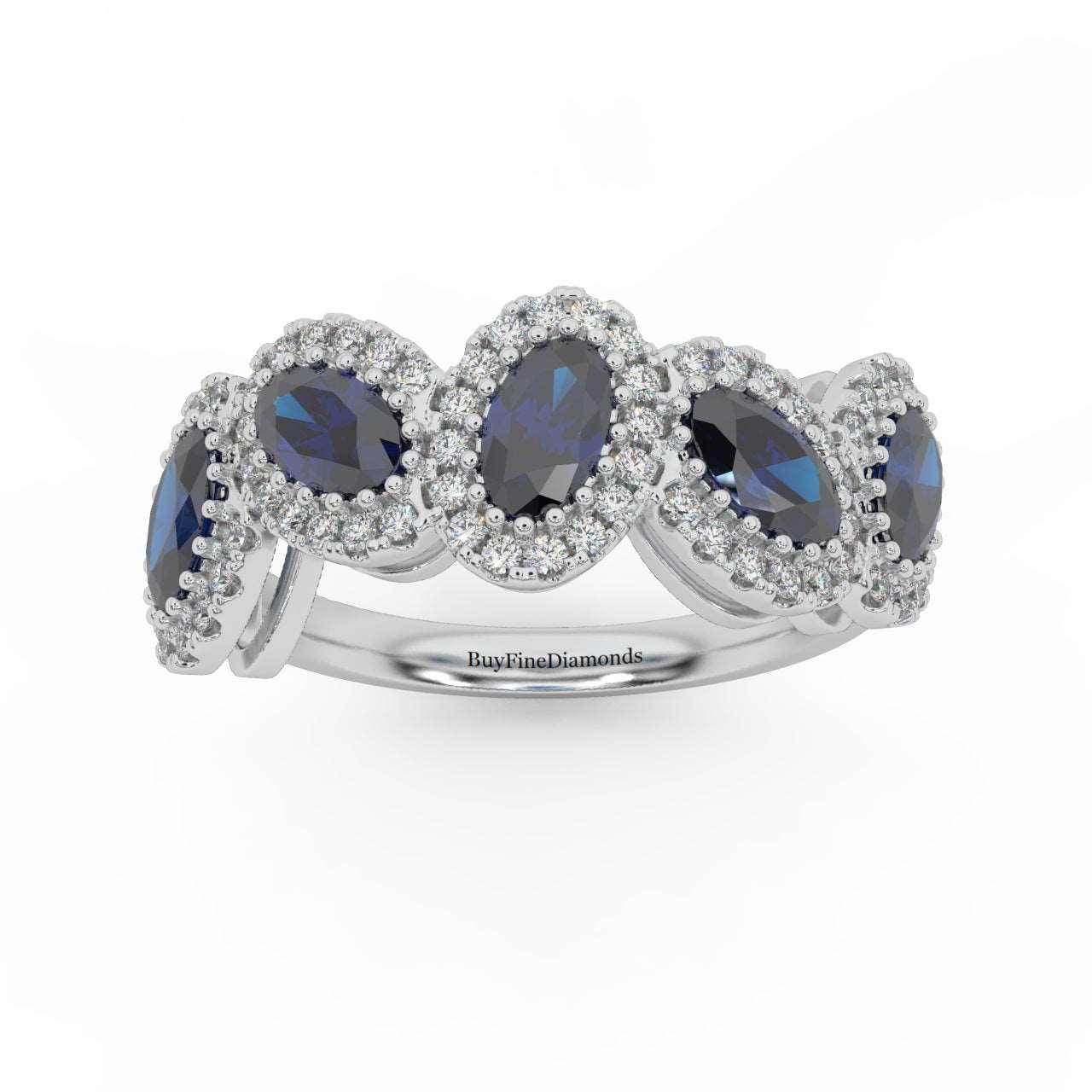 1.75 Ct Oval Shape Sapphire and Diamond Halo Engagement Ring in 950 Platinum & Gold - Image 5