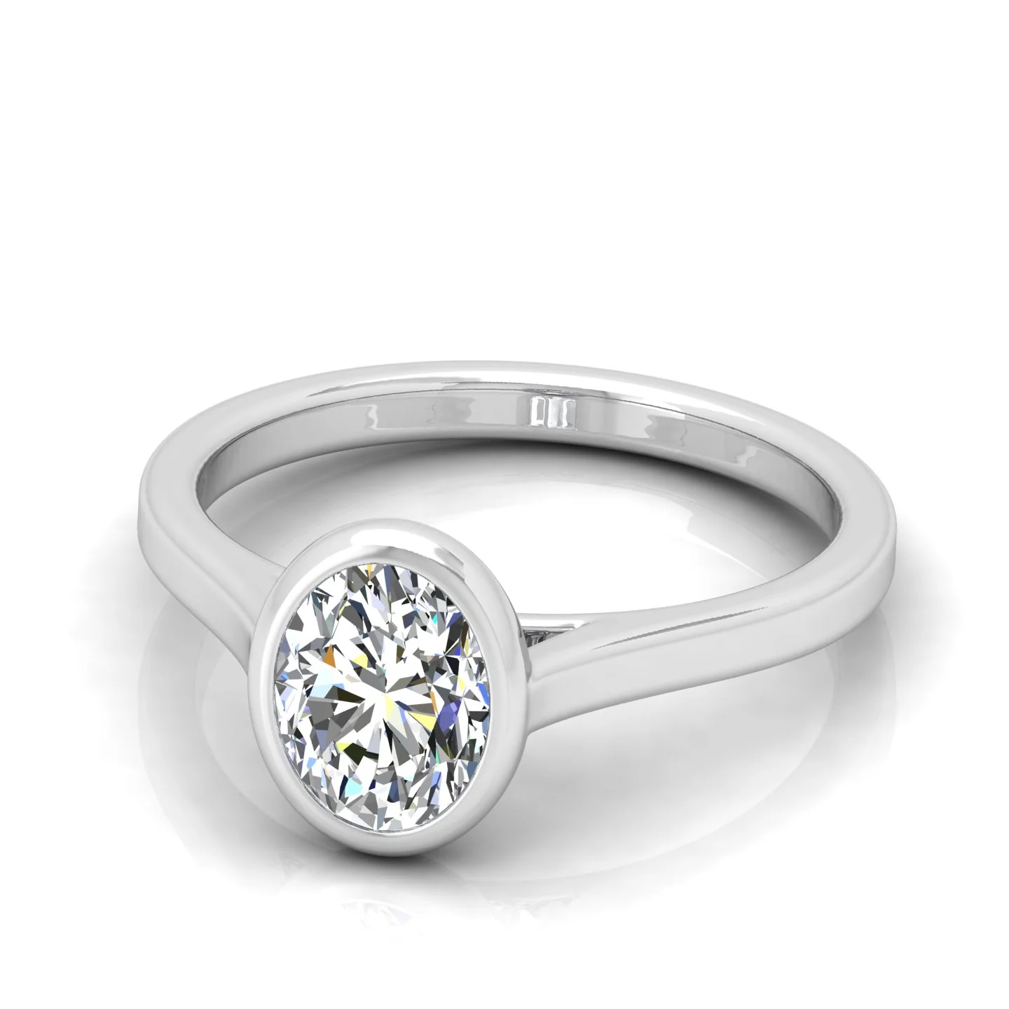 18k Yellow Gold All Shape Comfort Fit Bezel Set Solitaire Engagement Ring - Image 13