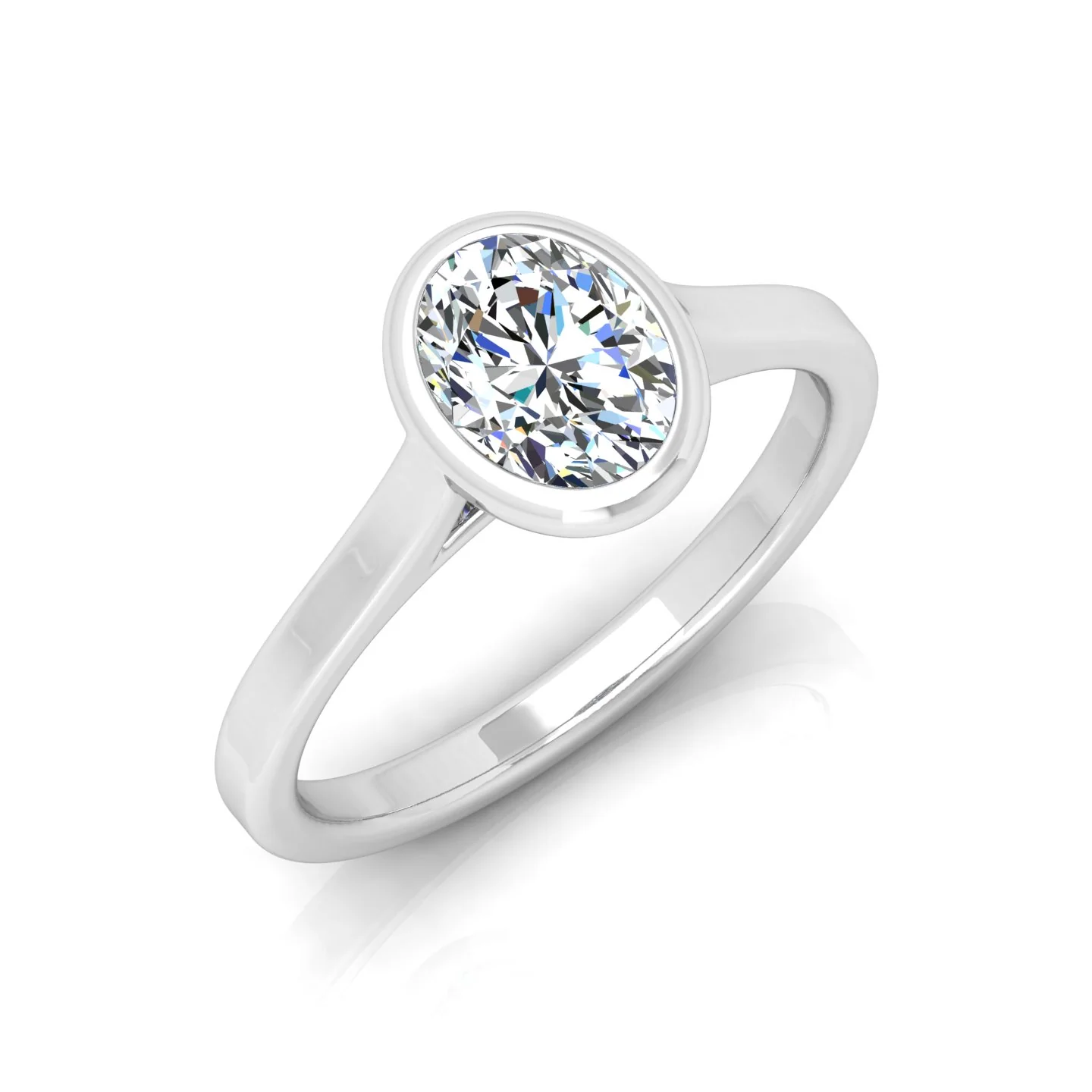 18k Yellow Gold All Shape Comfort Fit Bezel Set Solitaire Engagement Ring - Image 15