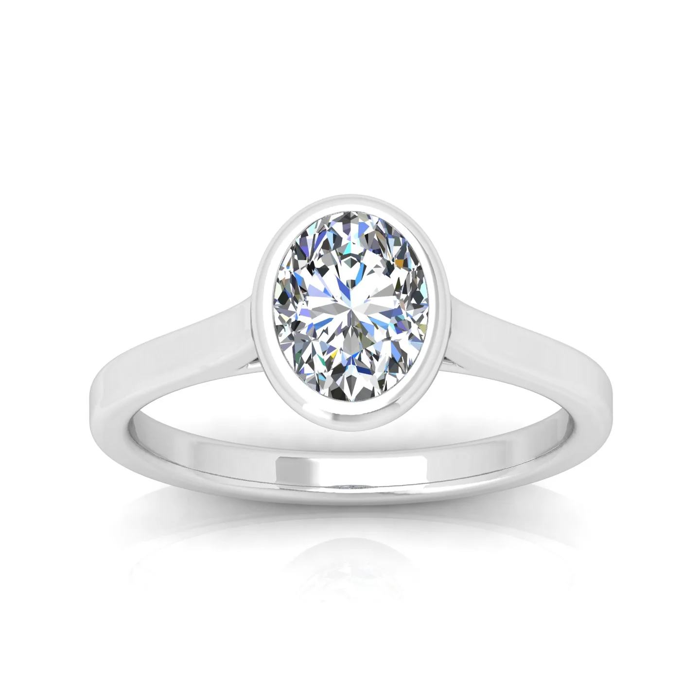 18k Yellow Gold All Shape Comfort Fit Bezel Set Solitaire Engagement Ring - Image 16