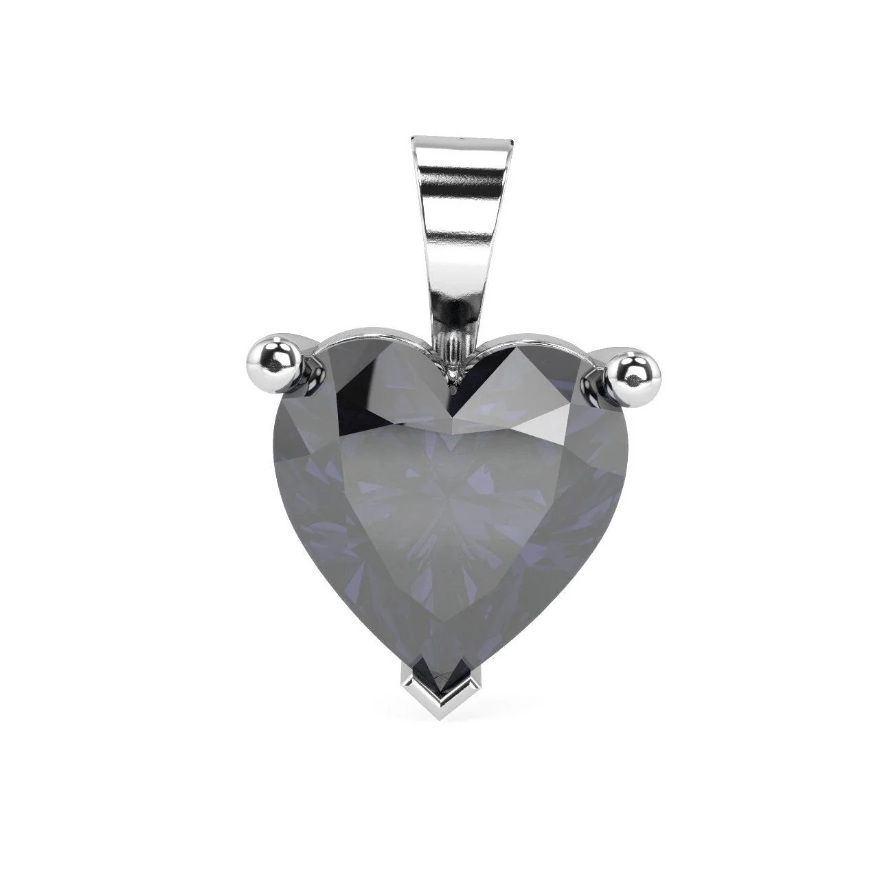 3.00ct Genuine Heart Shaped Blackish Blue Sapphire Solitaire Pendant for Womens