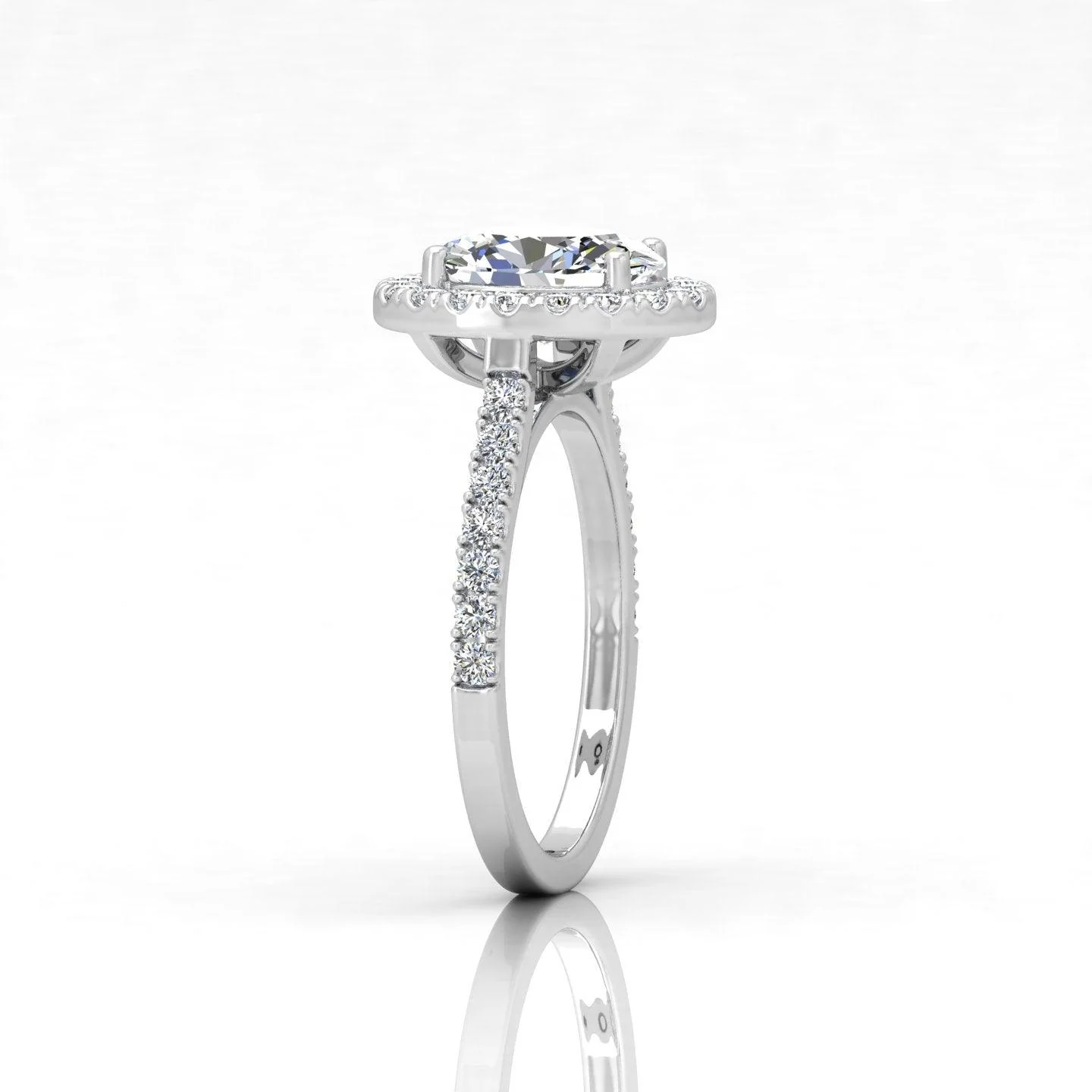 2.50CT IGI Certified Diamond Oval Cut Hidden Halo Engagement Ring - Image 4
