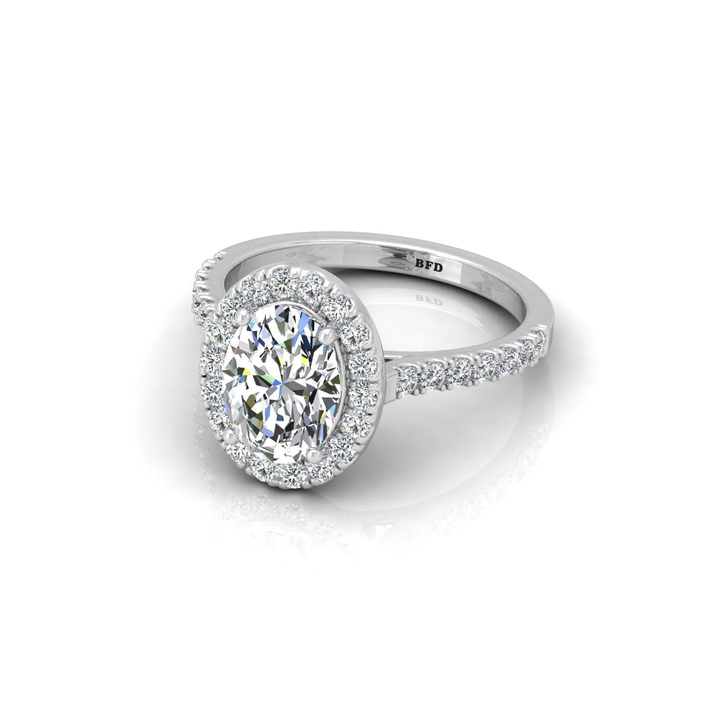 2.50CT IGI Certified Diamond Oval Cut Hidden Halo Engagement Ring - Image 5