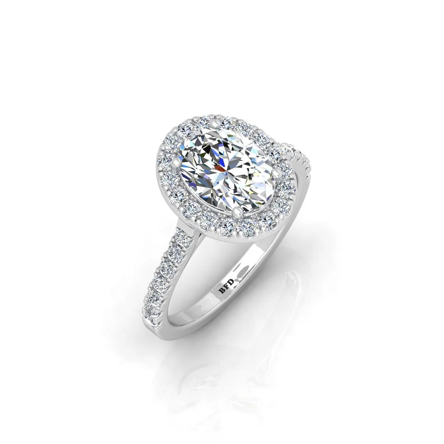 2.50CT IGI Certified Diamond Oval Cut Hidden Halo Engagement Ring - Image 6