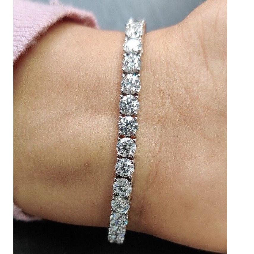 5.00Ct D-E/VVS Natural Round Diamond Tennis Bracelet Crafted in Platinum - Image 2