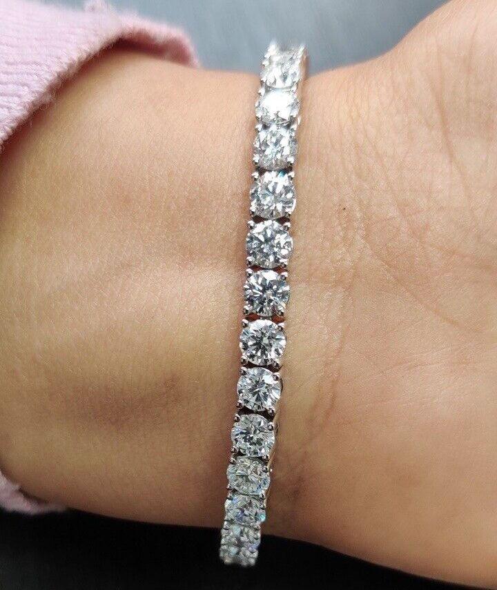 5.00Ct D-E/VVS Natural Round Diamond Tennis Bracelet Crafted in Platinum - Image 6