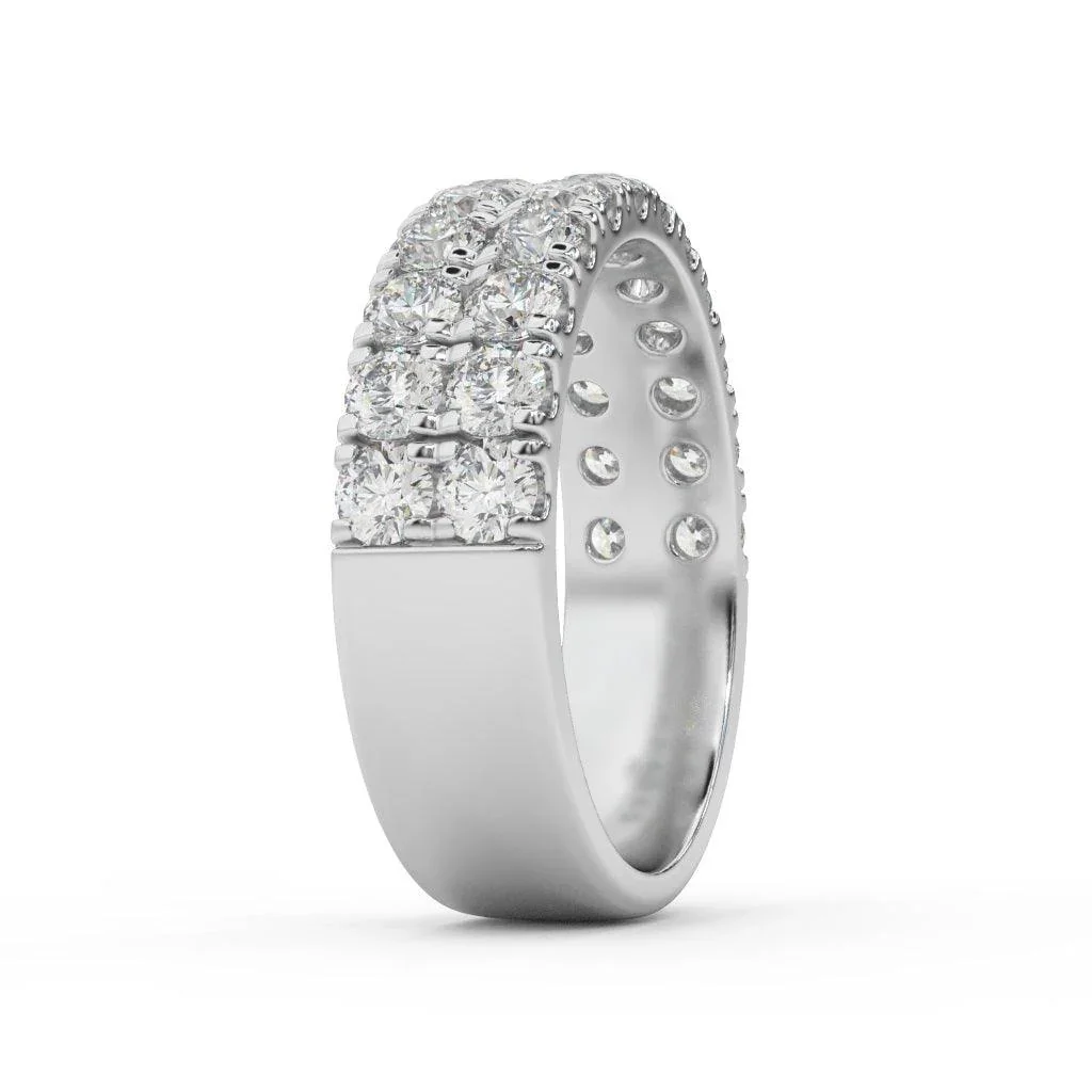 5.3MM Natural Round Diamond Micro Pave Set Wedding Band 2.00 Ct - Image 6